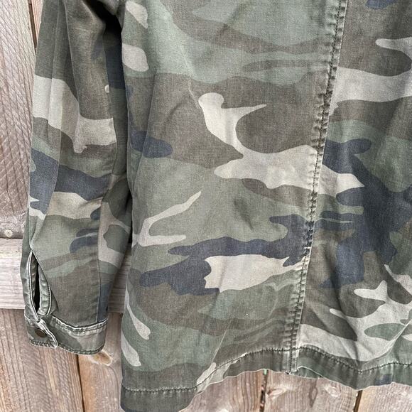 Abercrombie Camo Military Jacket Womens Patch Utility Casual Coat Green Small - Picture 7 of 14